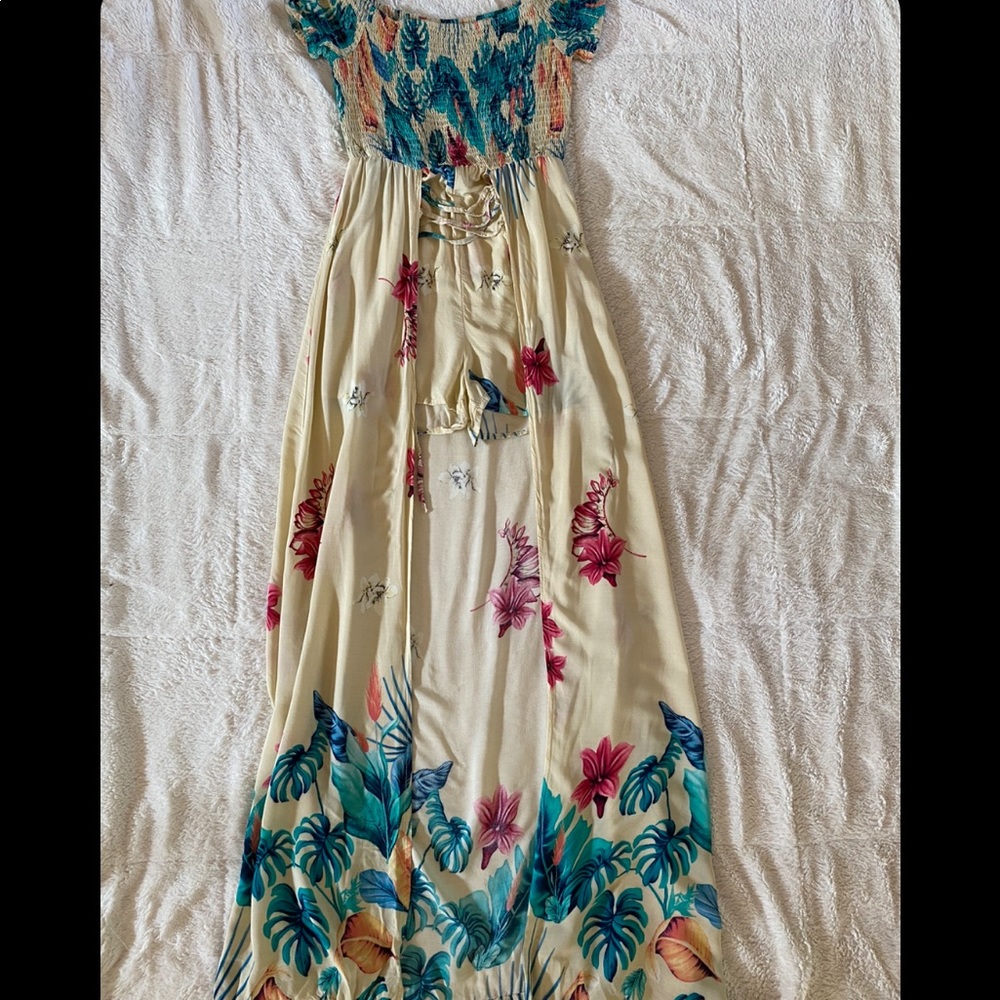 Brand new, small maxi romper style dress